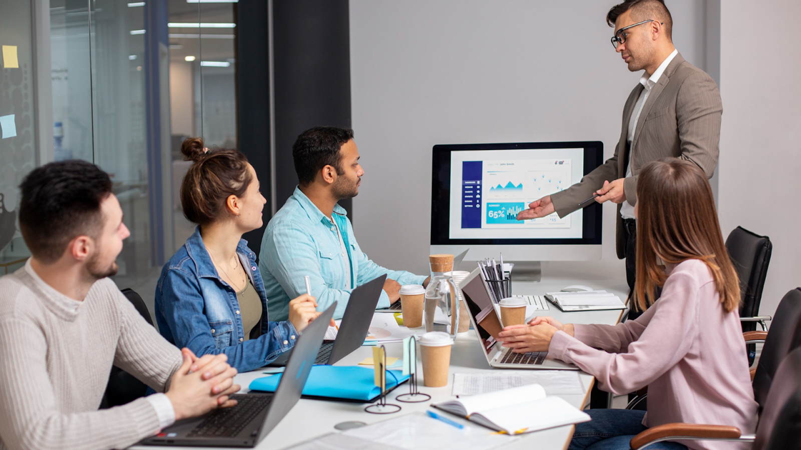 Financial consulting team meeting